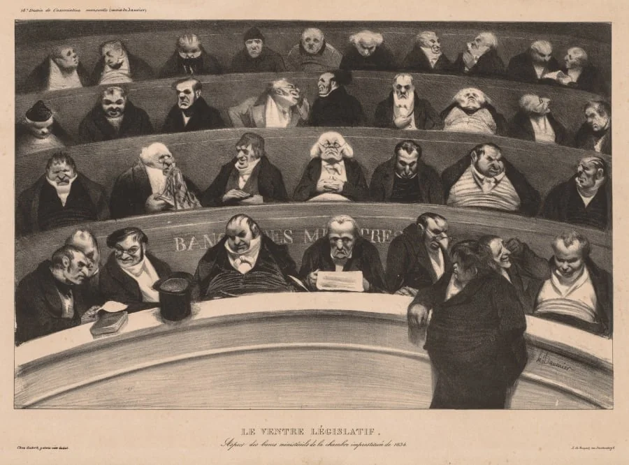 The Legislative Belly, by Honoré Daumier, 1834