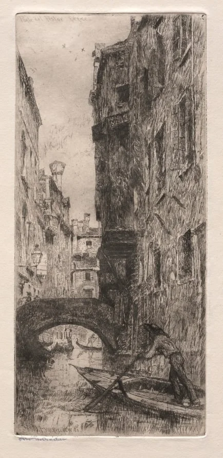 Etchings of Venice: Ponte del Pistor, Venice, by Otto Henry Bacher, 1880