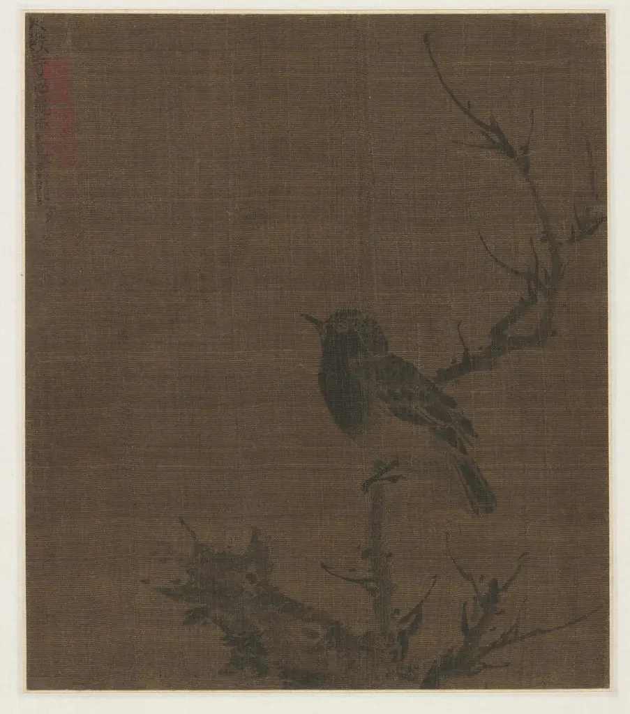 Sleeping Bird on a Prunus Branch