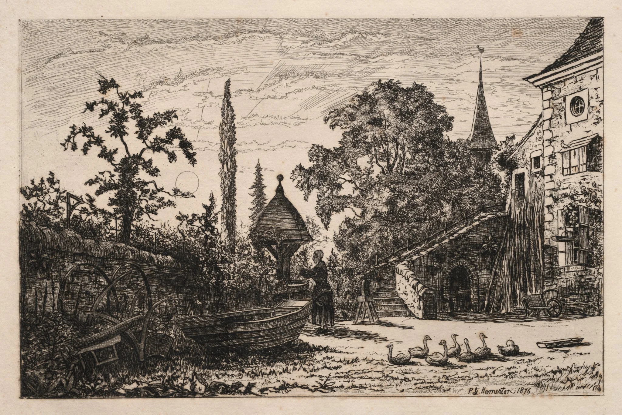The Courtyard, by Philip Gilbert Hamerton, 1876