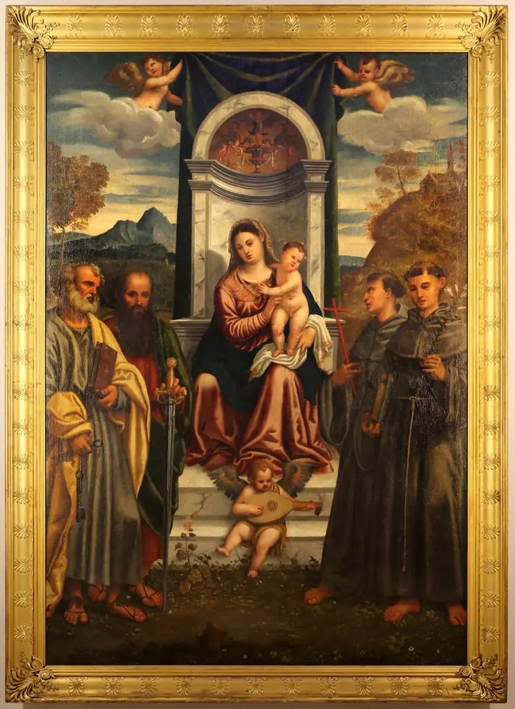 Virgin and Child enthroned with SS. Peter, Paul, Francis and Anthony of Padua