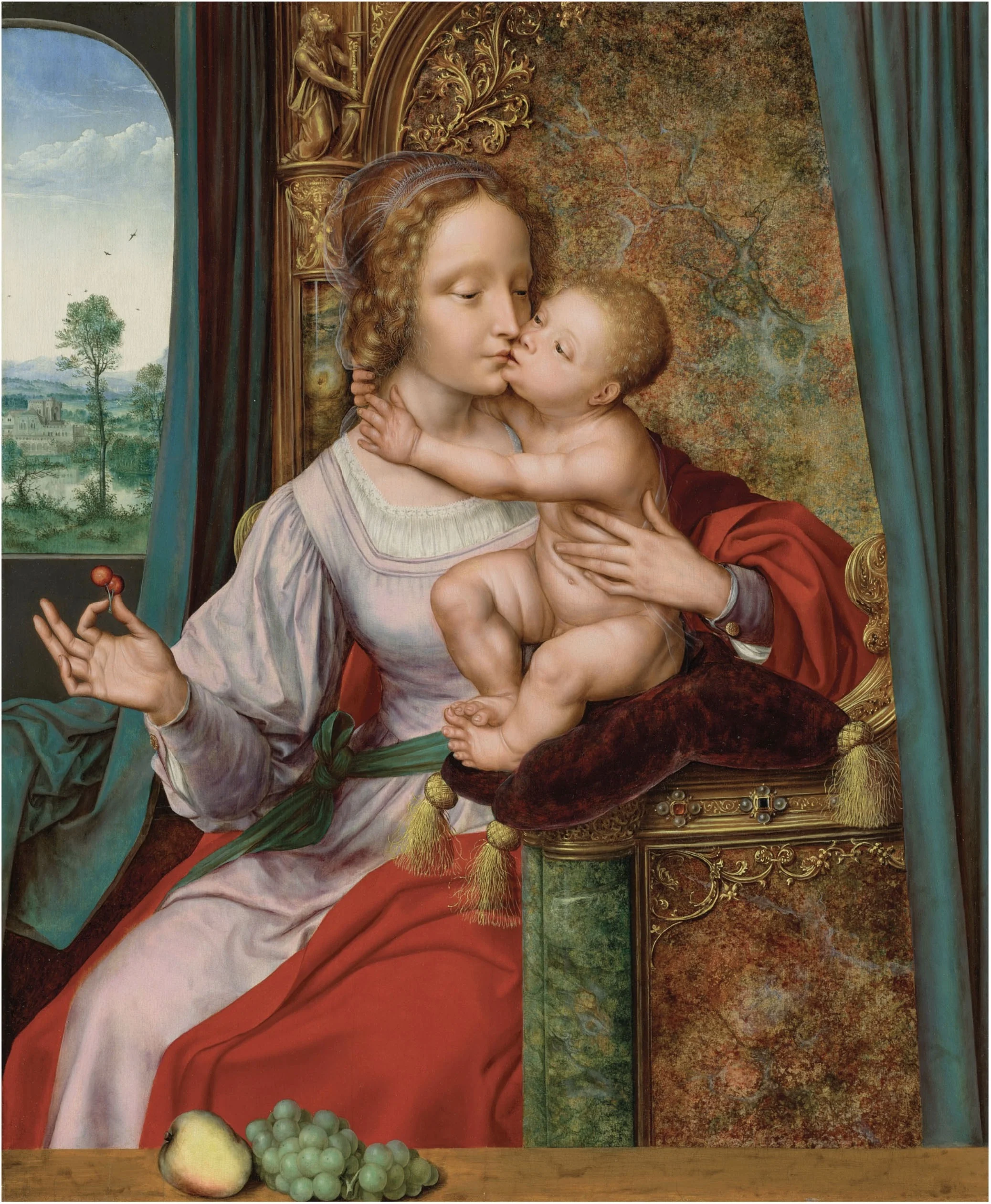 The Madonna of the Cherries, by Quinten Metsys, oil, 1529