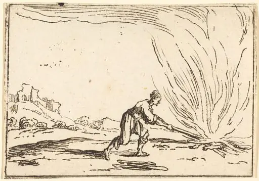 Man Attending a Fire