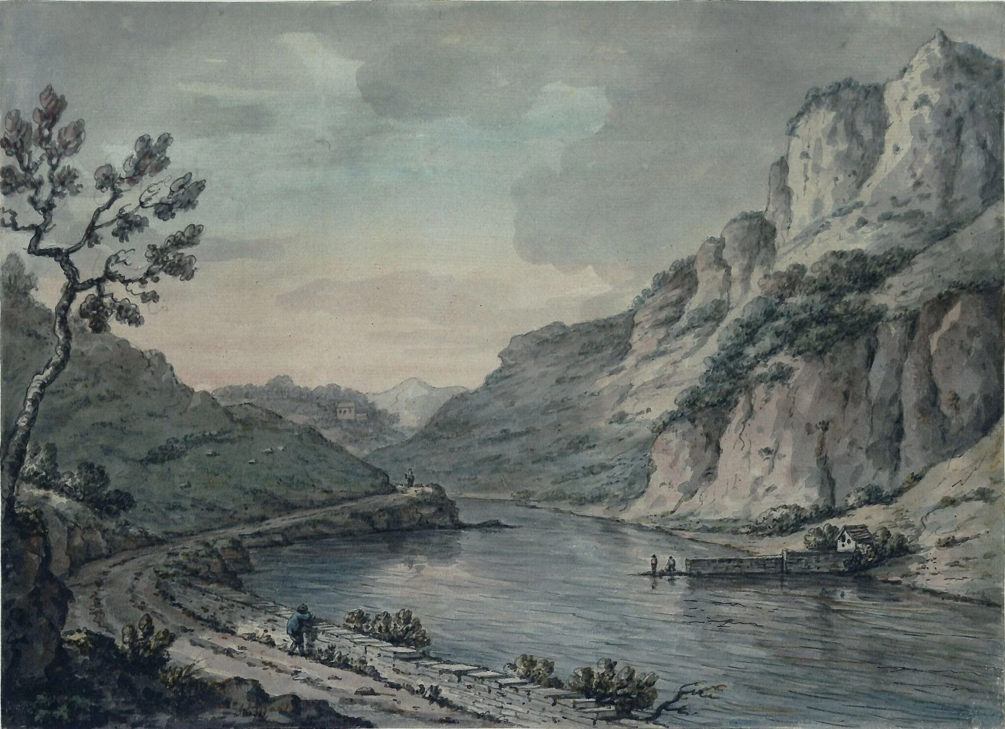 Lake Scenery, by William Marlow, watercolor, 1760