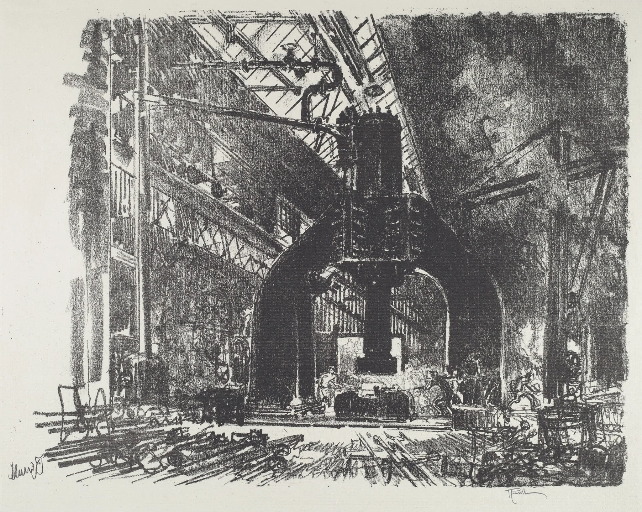 The Great Hammer, by Joseph Pennell, ink, 1916