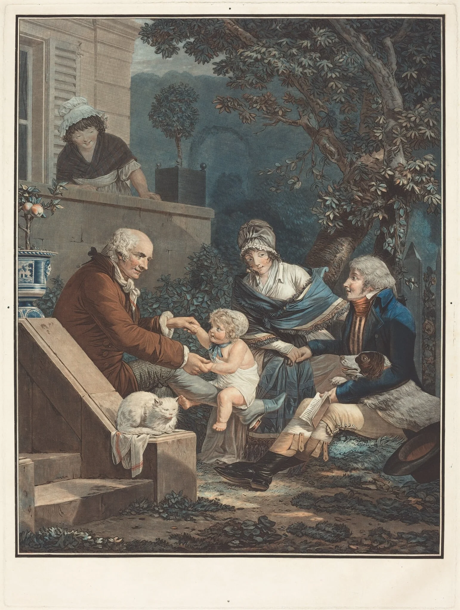 Les Plaisirs paternels (Paternal Pleasures), by Philibert-Louis Debucourt, ink, 1797