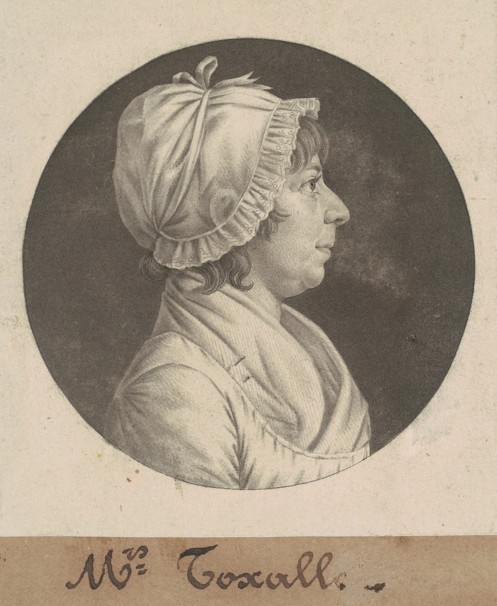 Margaret Smith Foxall, by Charles Balthazar Julien Févret de Saint-Mémin, ink, 1806