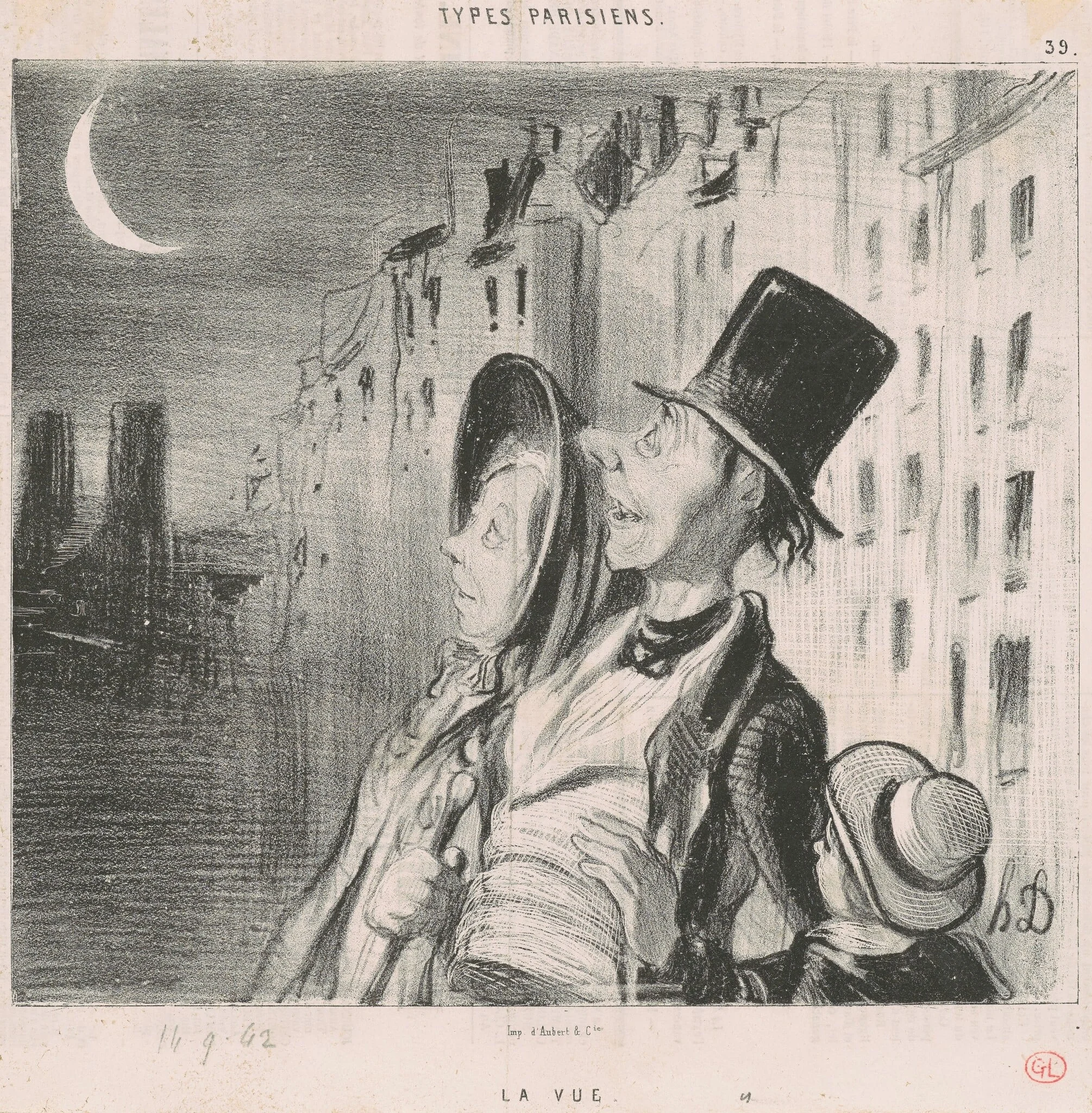 La Vue, by Honoré Daumier, ink, 1839
