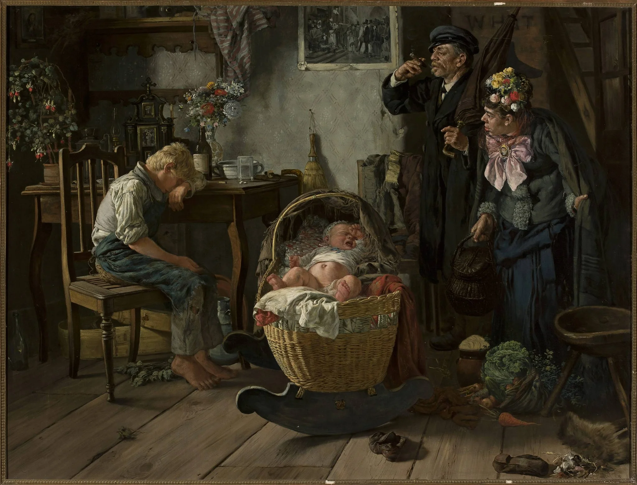 Lashes coming, by Seweryn Bieszczad, oil, 1893