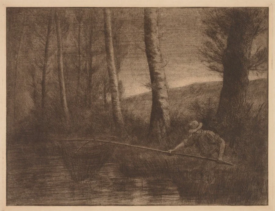 The Fish in the Hoop Net, by Alphonse Legros, 1884