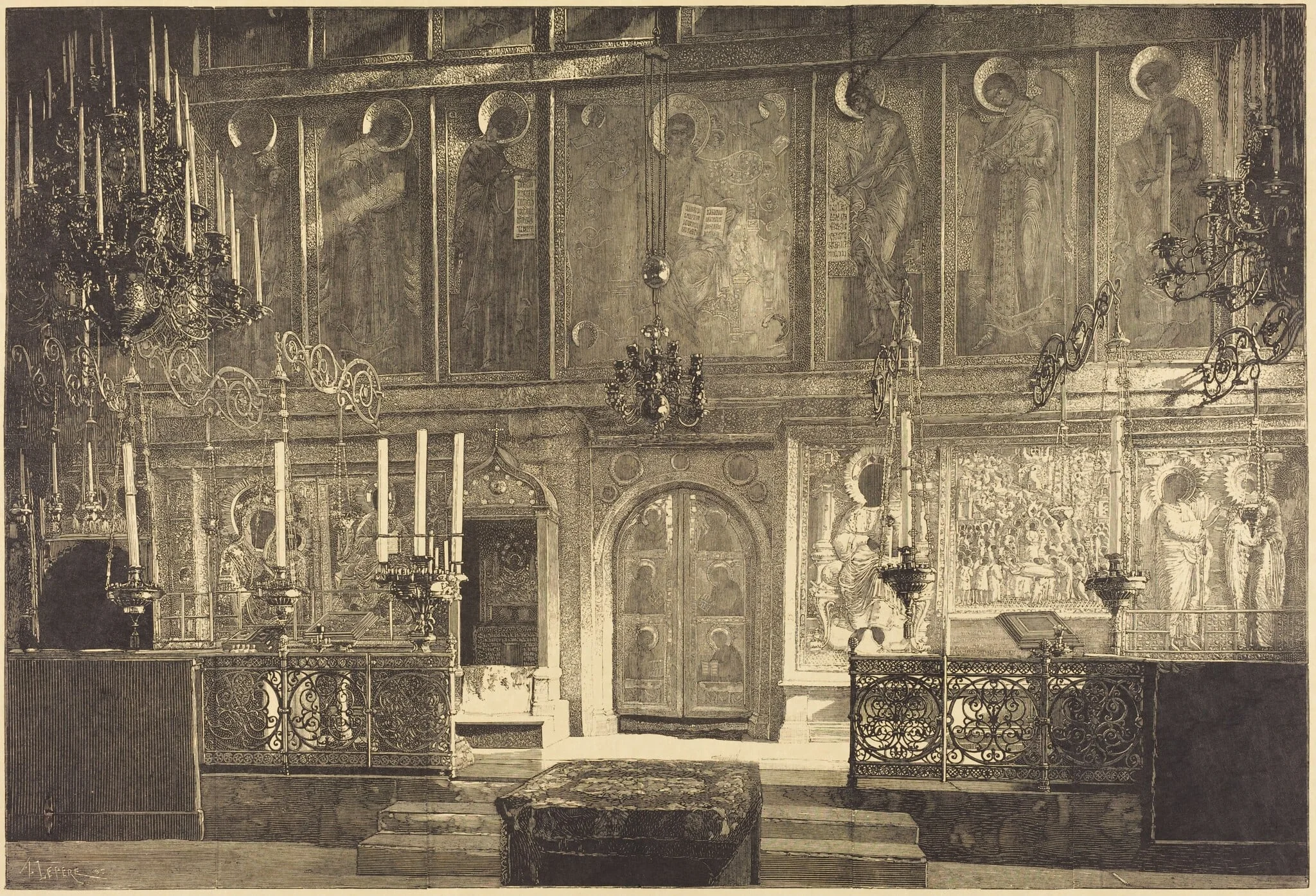 L'Inconestase de la Cathedrale de l'Assomption, by Auguste Lepère, ink, 1883