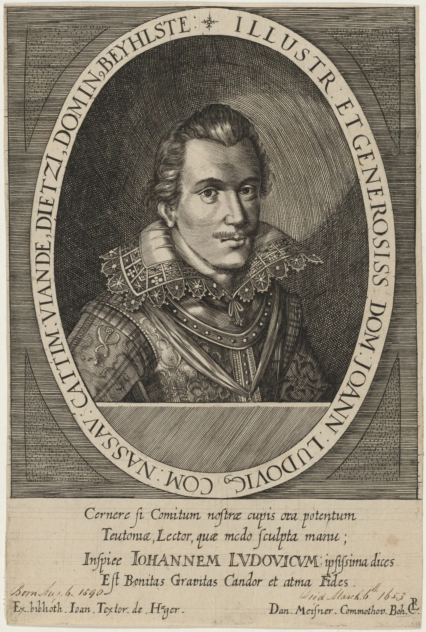 Johan Louis of Nassau, by Unknown 19th Century, ink, 1850