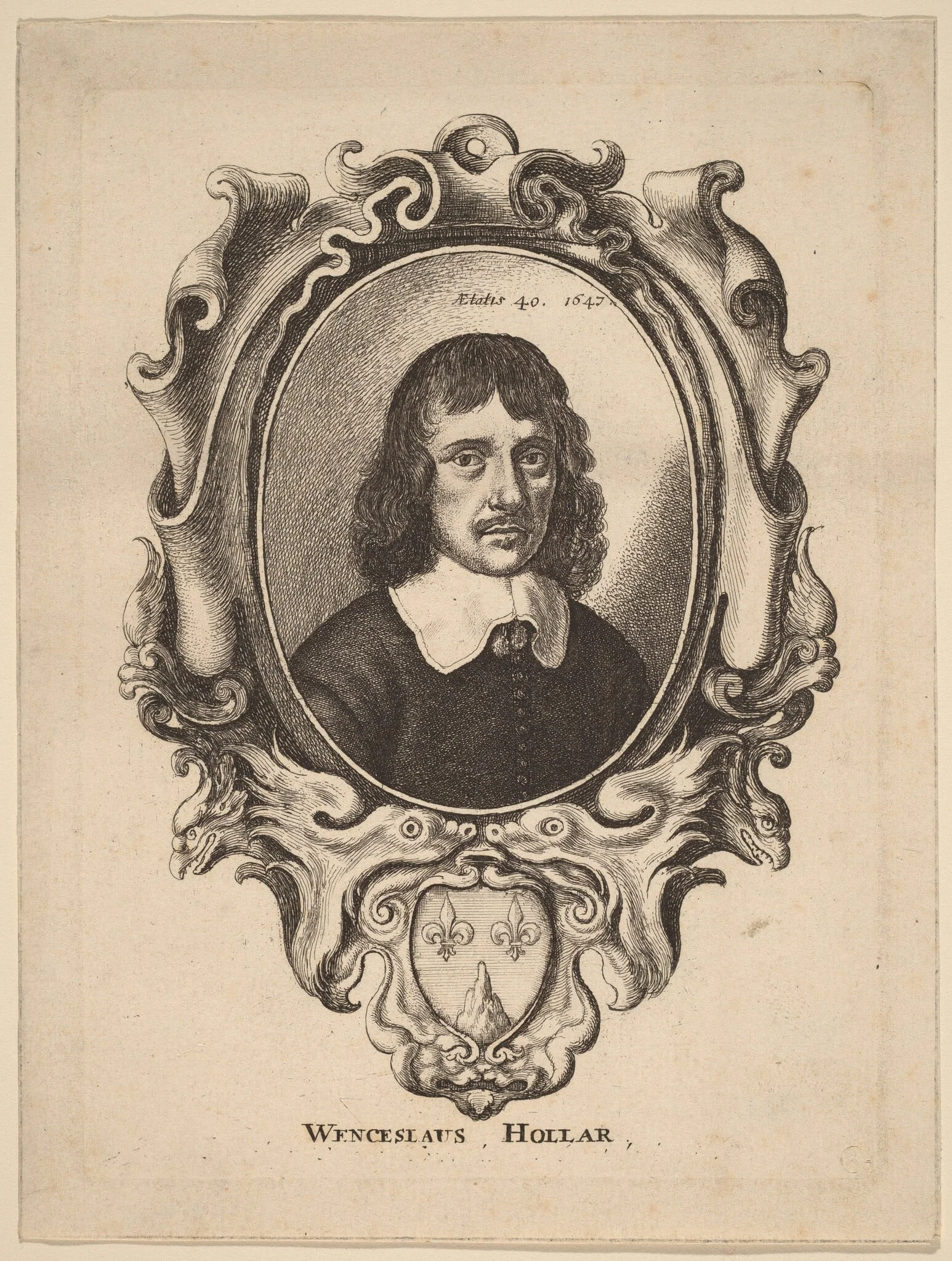 Self-Portrait, by Wenceslaus Hollar, ink, 1647