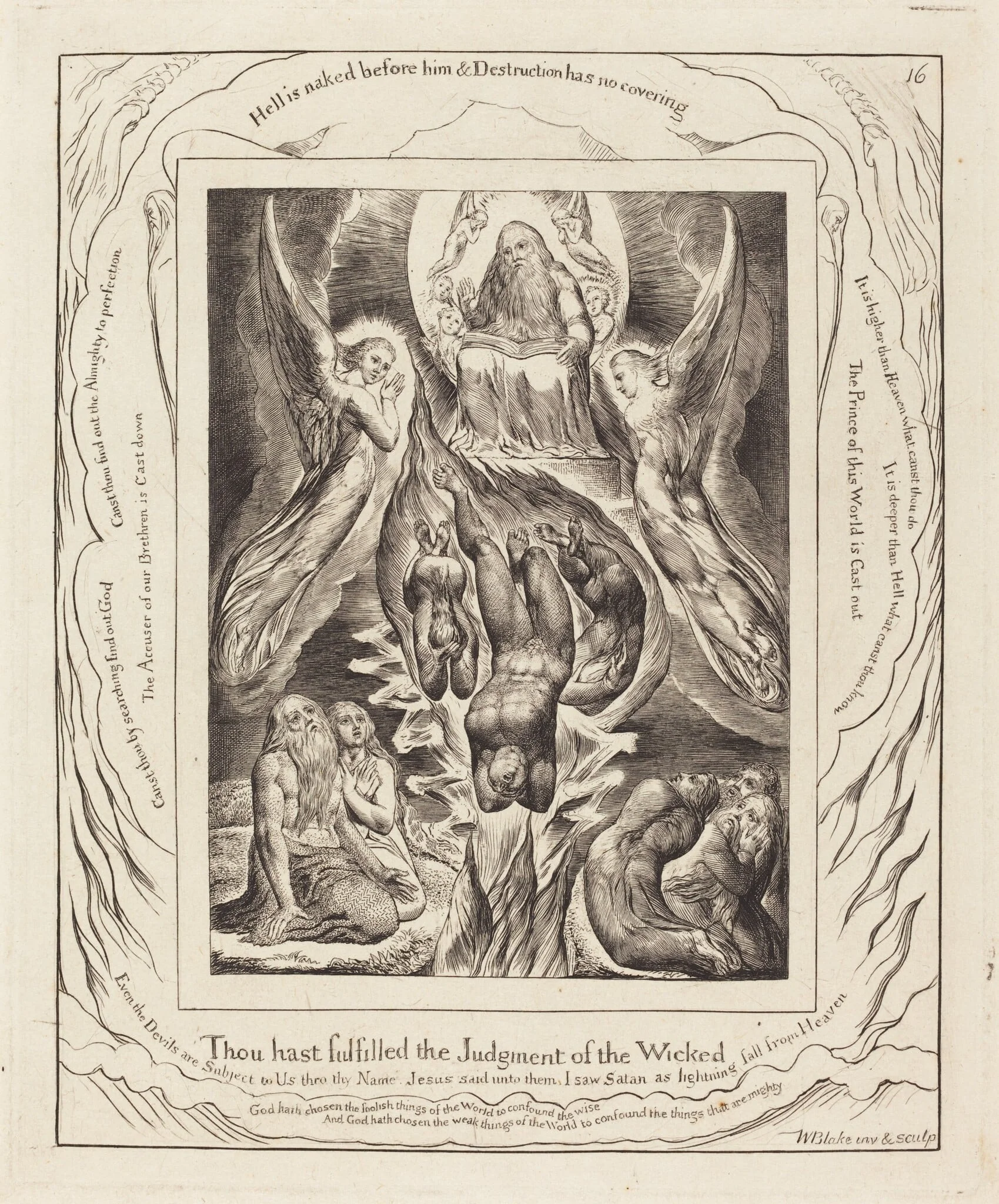 The Fall of Satan, by William Blake, ink, 1825