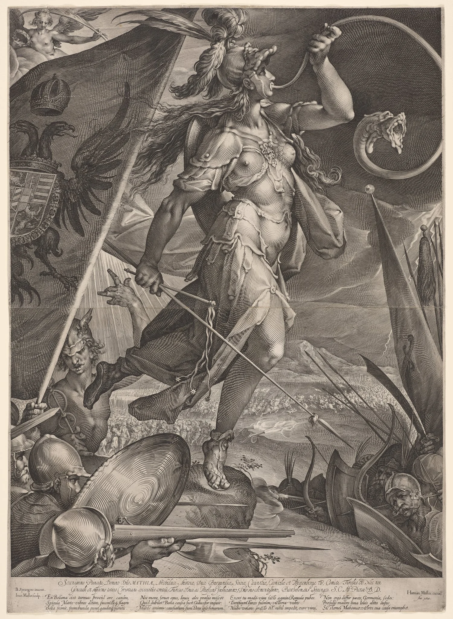Bellona Leading the Armies of the Emperor against the Turks, by Jan Muller, 1600