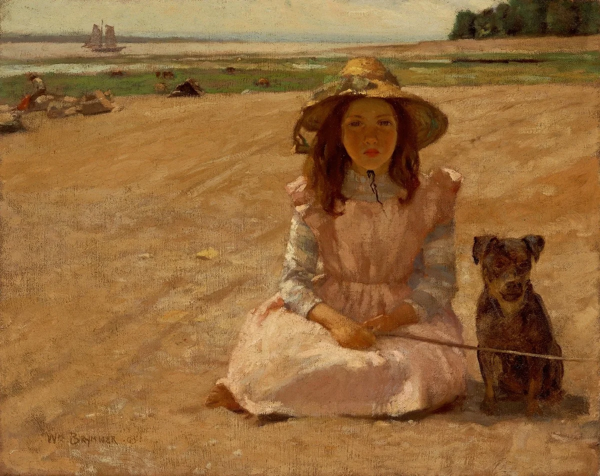 daughter and her Dog, Bas Saint-Laurent, by William Brymner, oil, 1905