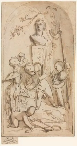Bust of Diana with Putti and Hunting Attributes
