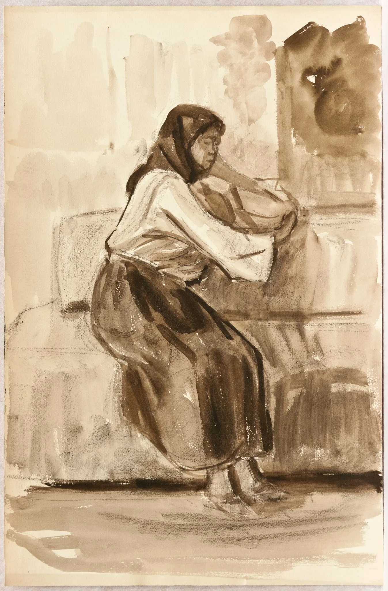 Femeie în interior, by Rodica Maniu, unspecified, 1950