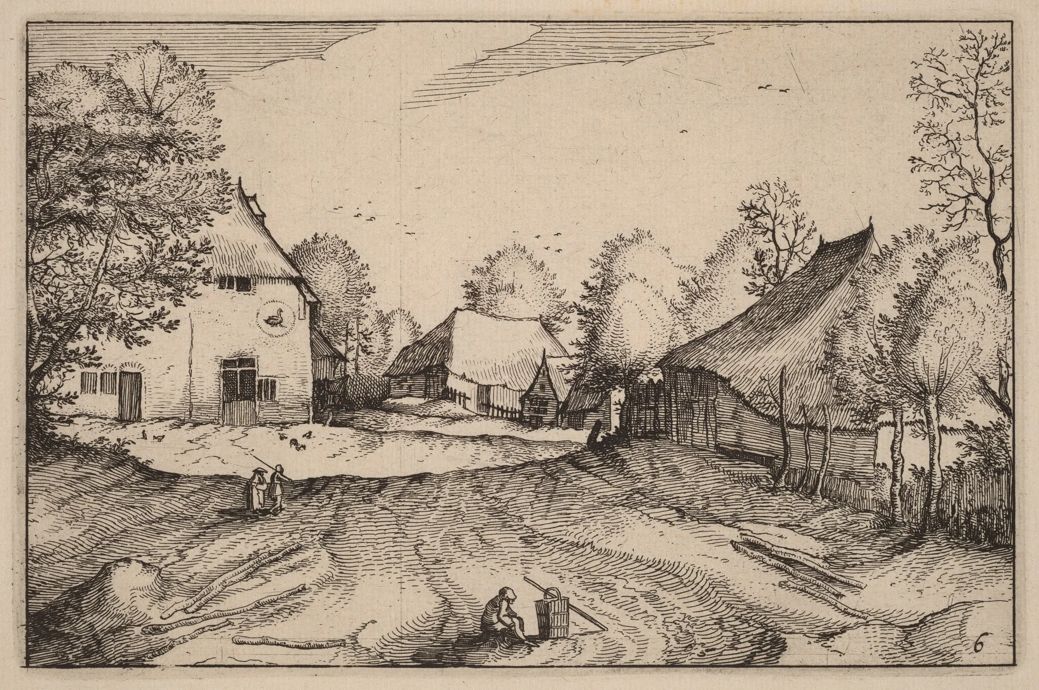 The Swann's Inn, by Claes Jansz Visscher, ink, 1612