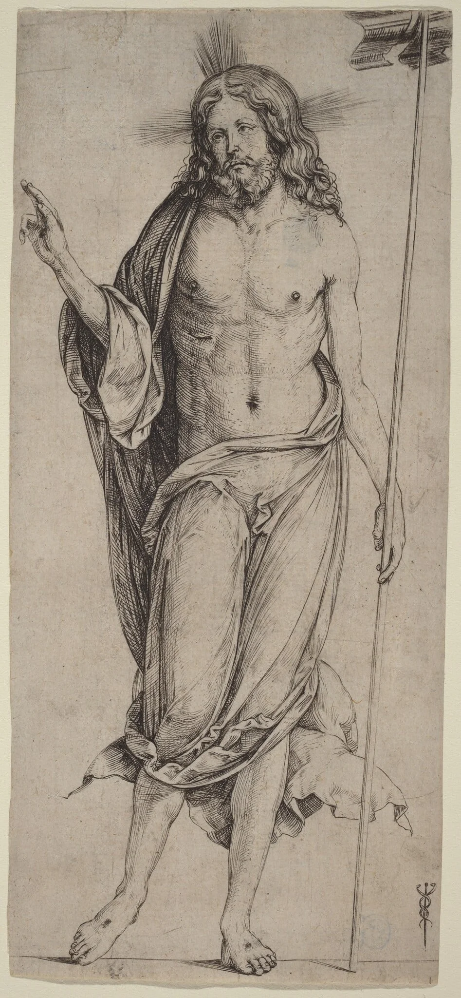 The Risen Christ, by Jacopo de' Barbari, ink, 1504