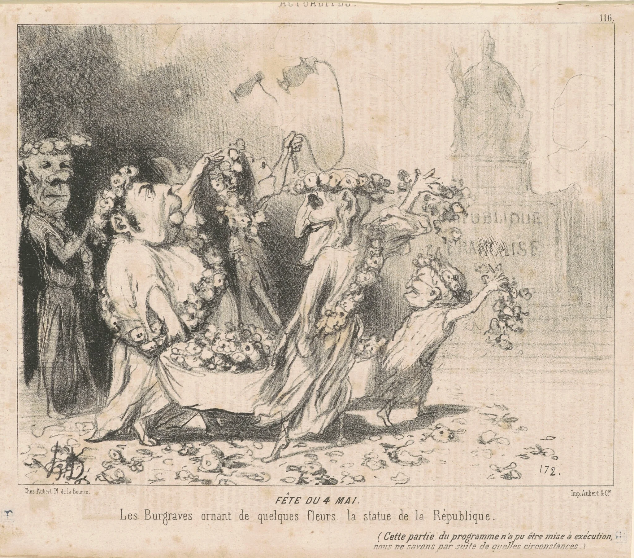 Fête du 4 Mai, by Honoré Daumier, ink, 1850