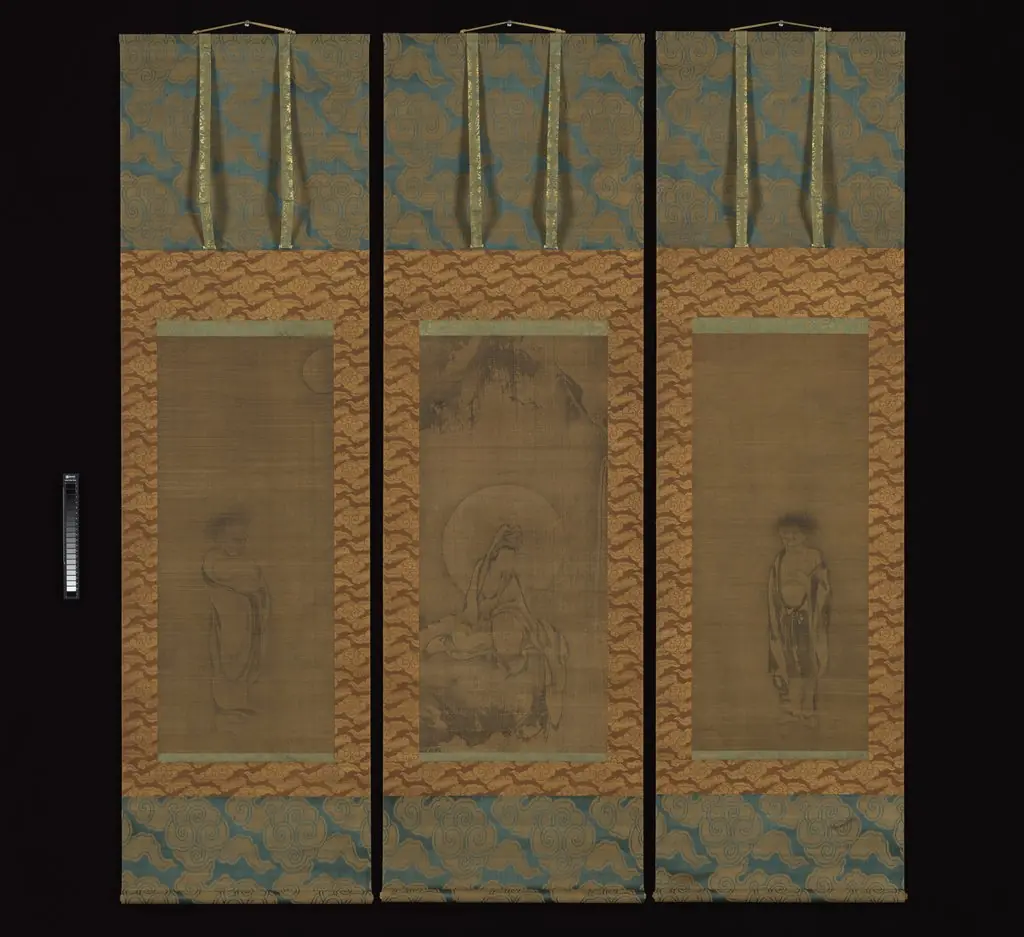 White-Robed Guanyin with Hanshan and Shide