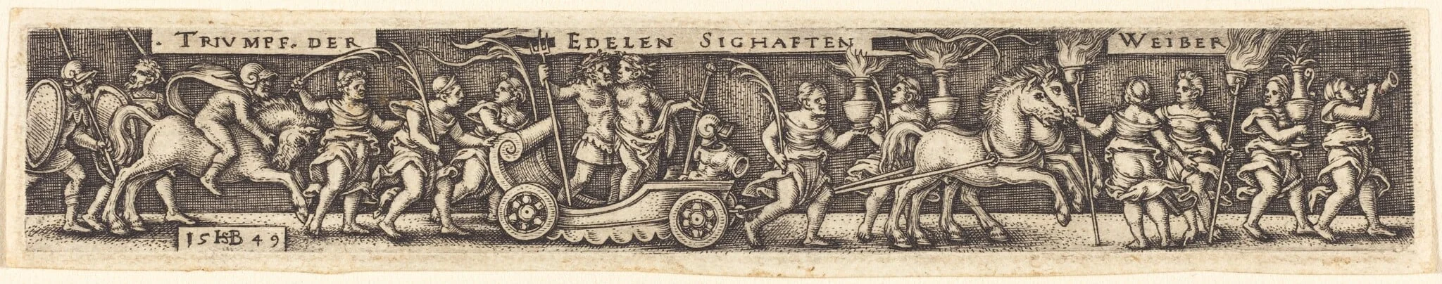 Triumphal Procession of the Noble Glorious Women, by Sebald Beham, ink, 1549