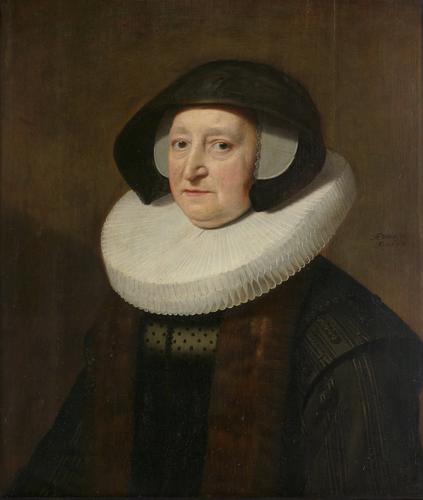 Portrait of Maria Petitpas, second Wife of Johannes Wttenbogaert (Jan Uytenbogaert), by Unknown, unspecified, 1637