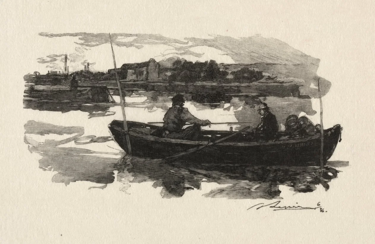 Au bord de la Seine, by Auguste Lepère, 1888