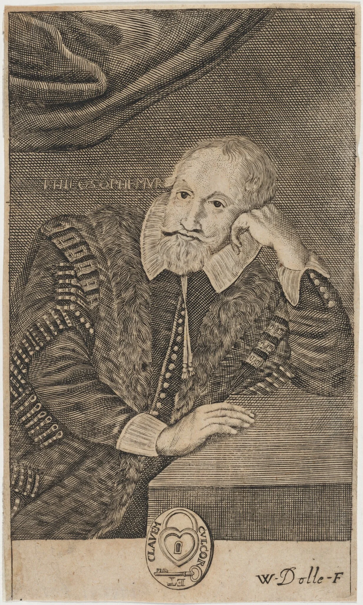 Sir Henry Wotton, by William Dolle, ink, 1660