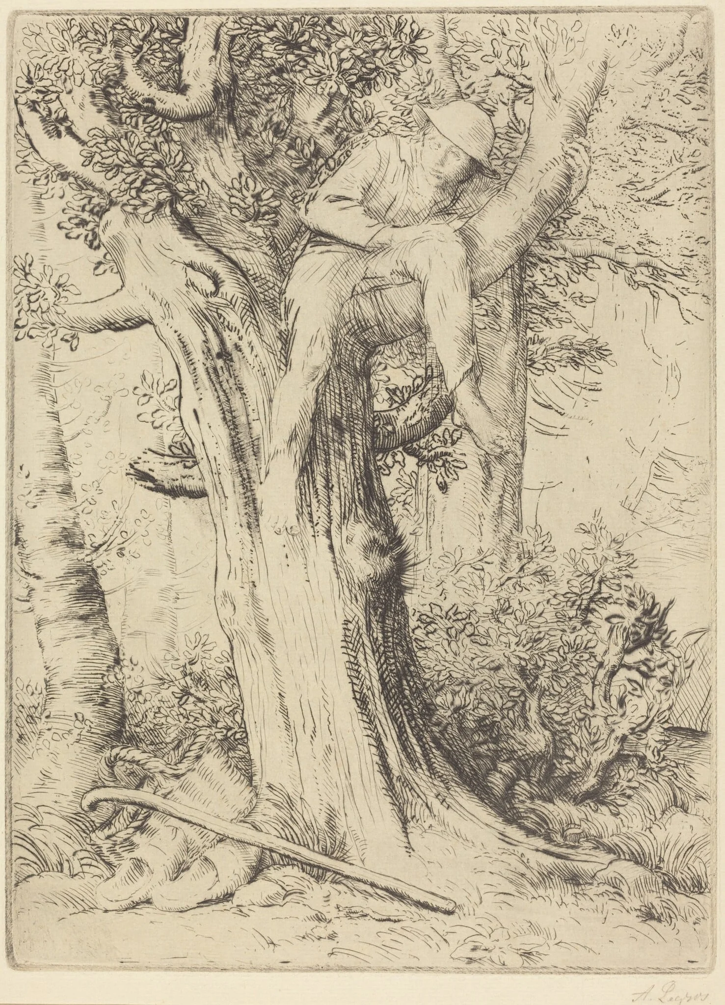 Landscape with a Boy in a Tree (Paysage avec un garcon gimpe sur un arbre dite "Le denicher d'oiseaux)
