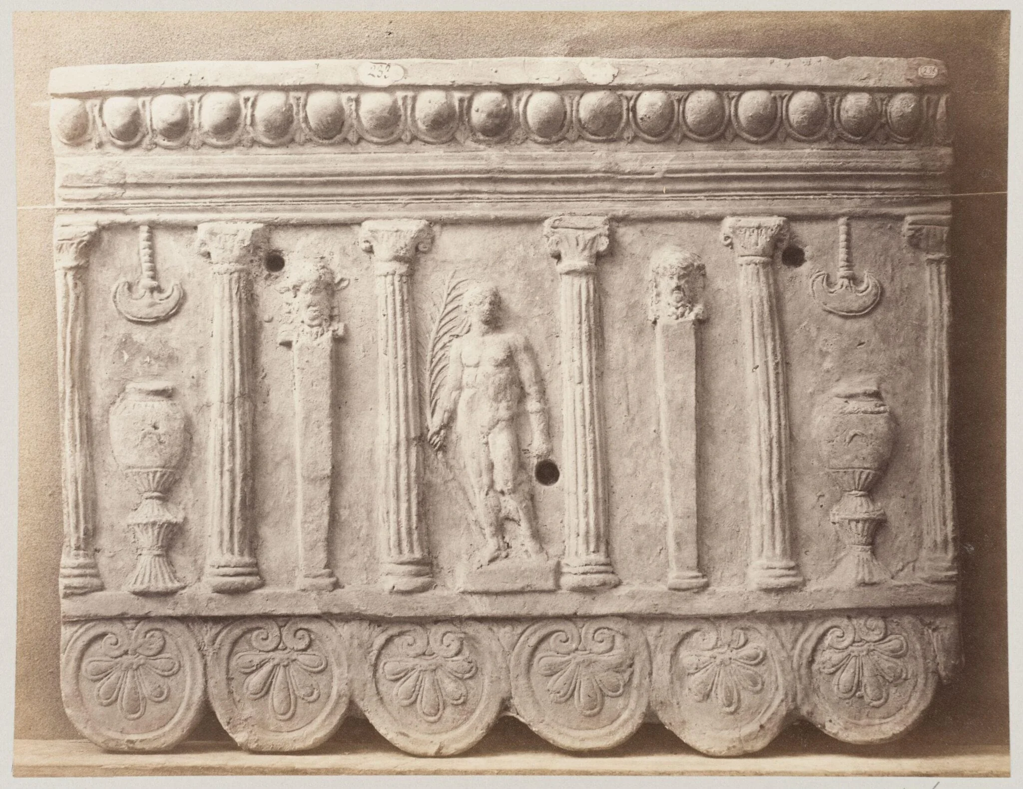 Bas-relief portion of a frieze of Cestiphore conqueror in terra cotta