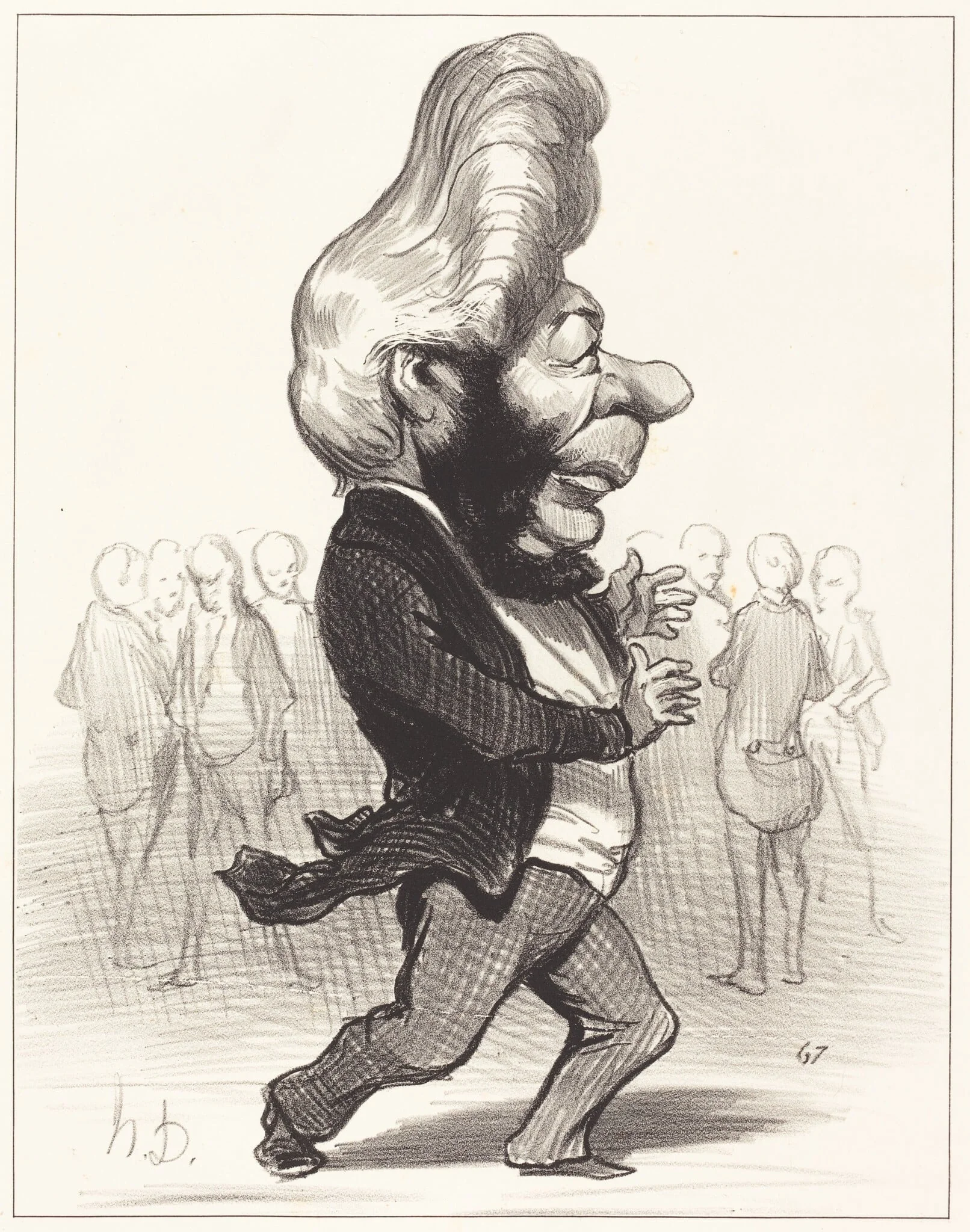 Ferdinand Favre, by Honoré Daumier, ink, 1849