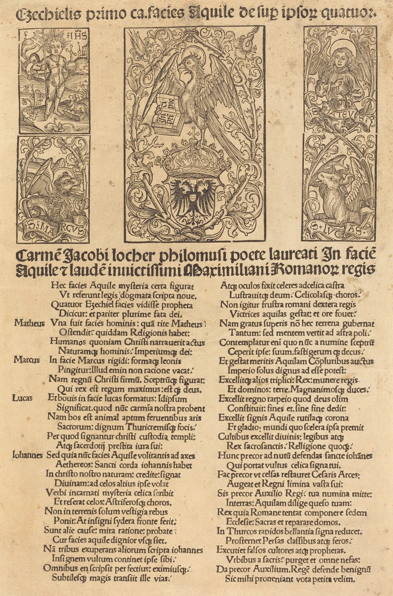 Allegory of the Eagle and Emperor Maximilian I, by German 15th Century, ink, 1497