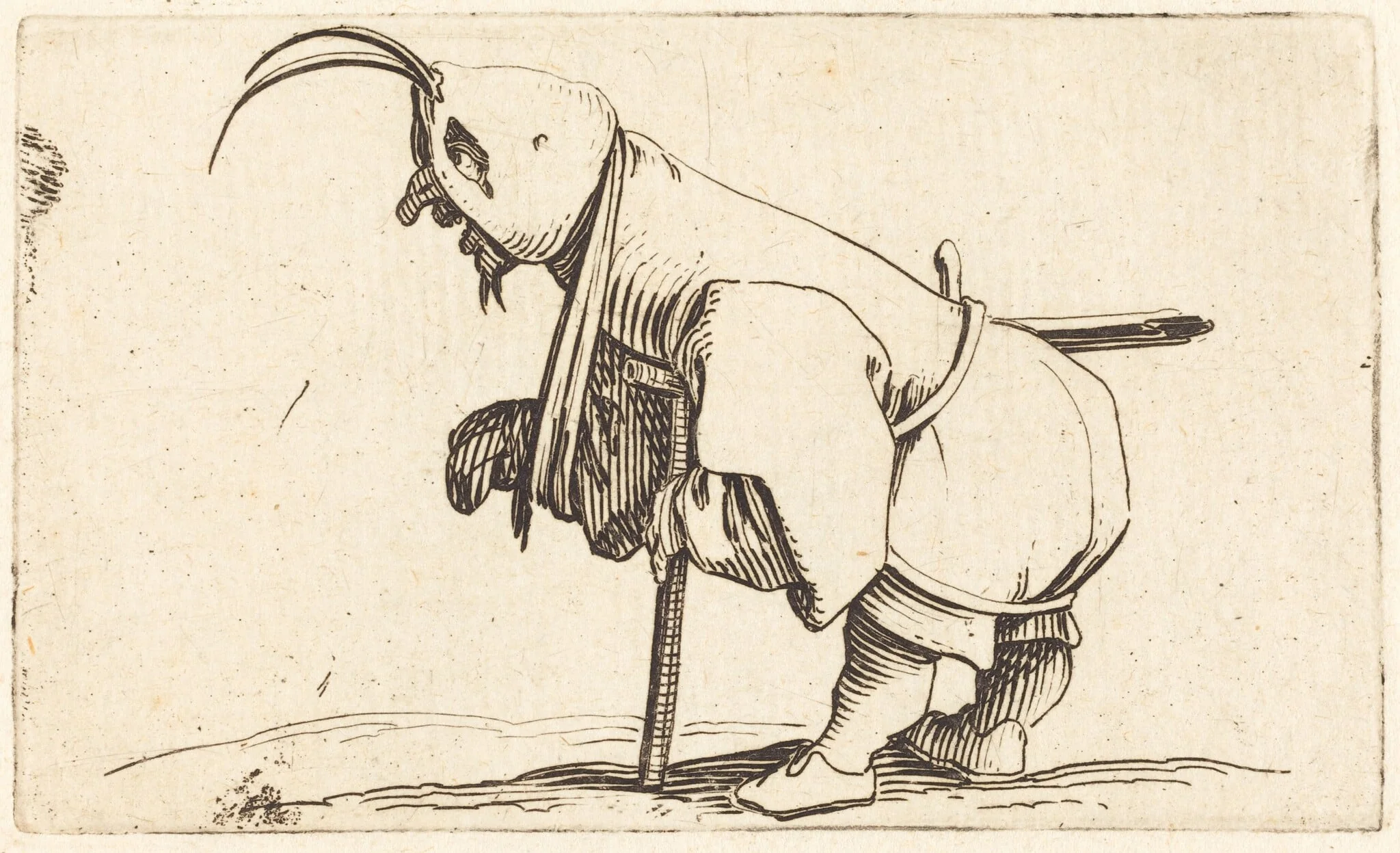 The Hooded Cripple, by Jacques Callot, ink, 1622