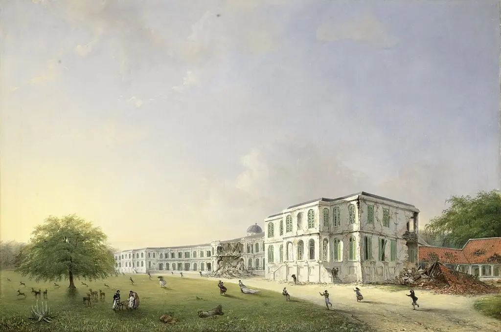 Front View of Buitenzorg Palace after the Earthquake of 10 October 1834