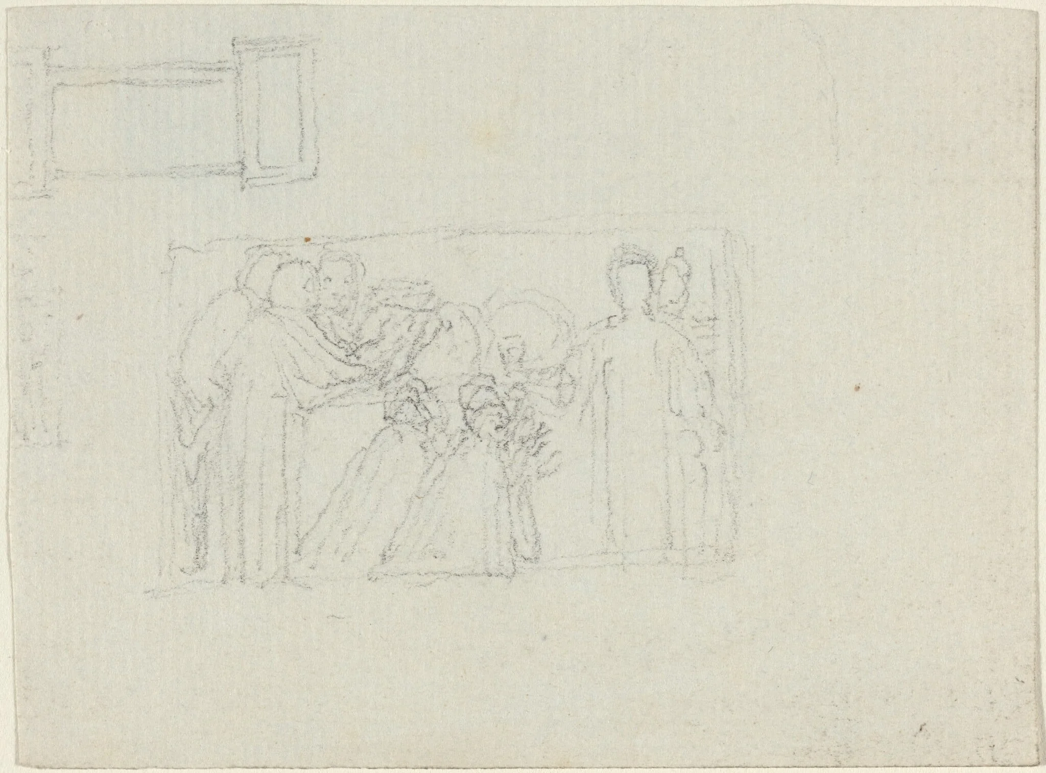 Study for a Monument to a Clergyman [recto and verso], by John Flaxman, graphite, 1820