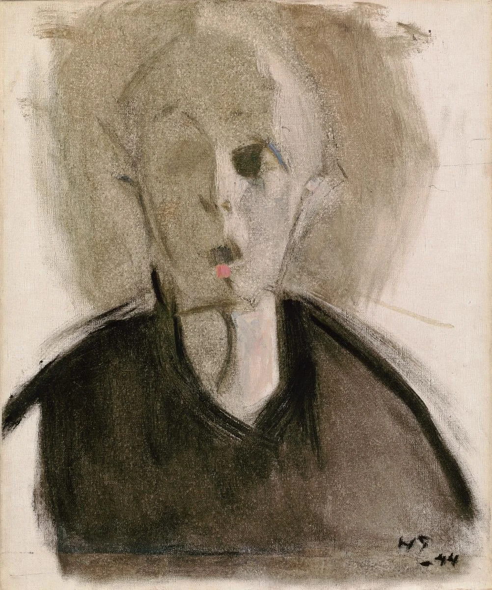 Punatäpläinen omakuva, by Helene Schjerfbeck, unspecified