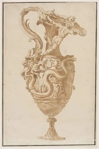 Design for a ewer with nude figures and serpents