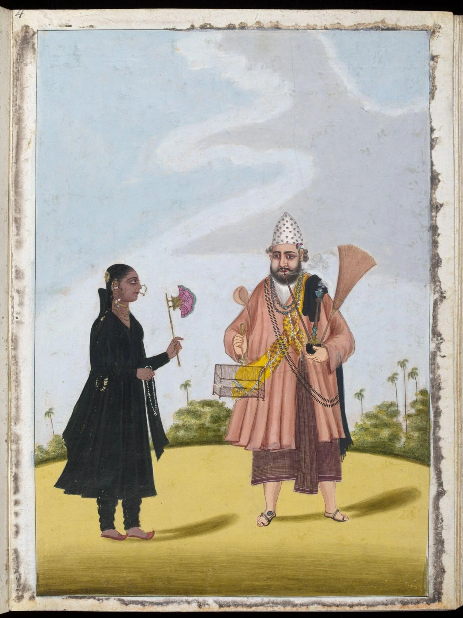 A Muslim devotee and his Wife, by Unknown, paint, 1805