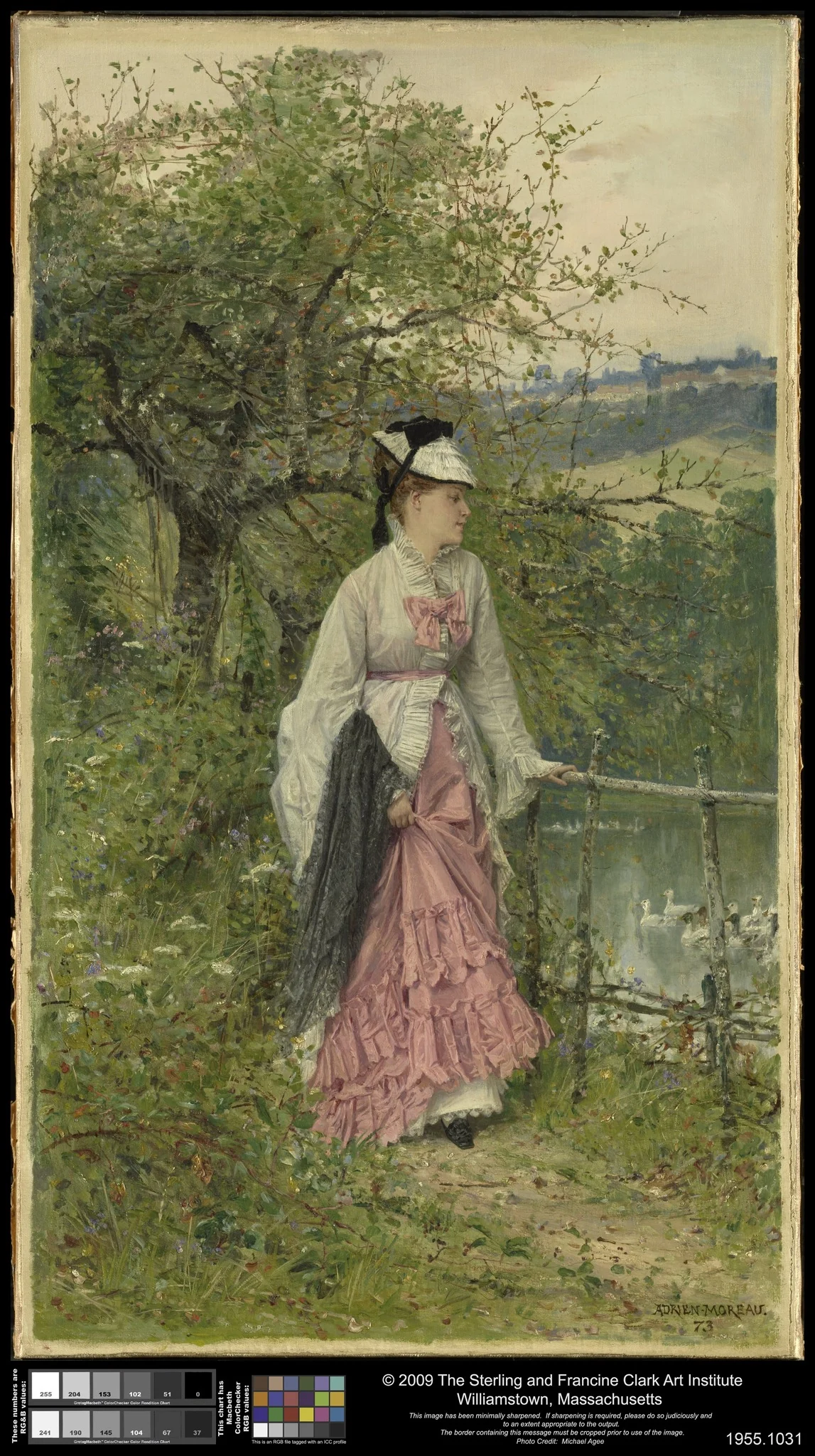 Contemplation, by Adrien Moreau, oil, 1873