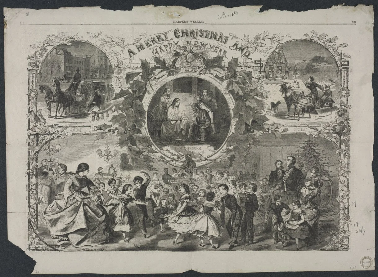 A Merry Christmas and a Happy New Year, by Winslow Homer, 1859