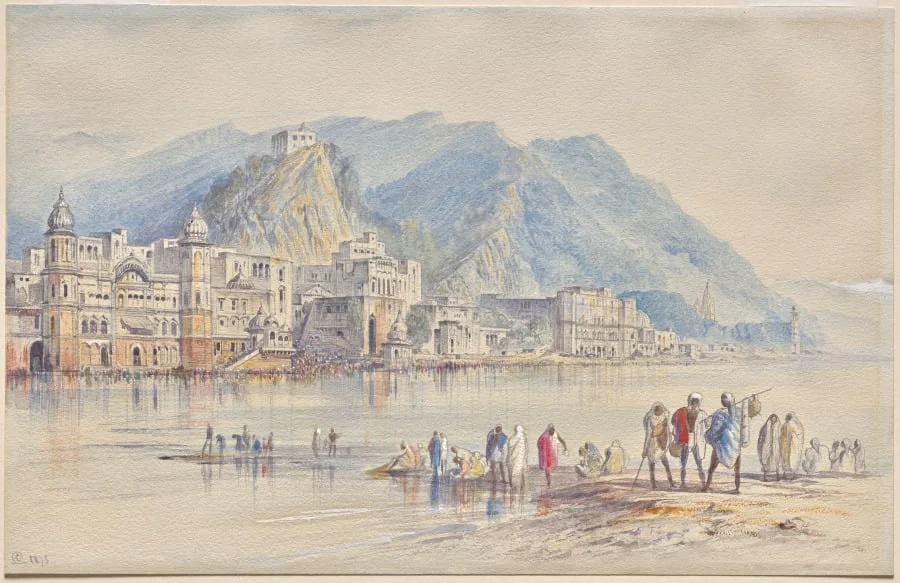 Hardwar, India, by Edward Lear, 1875