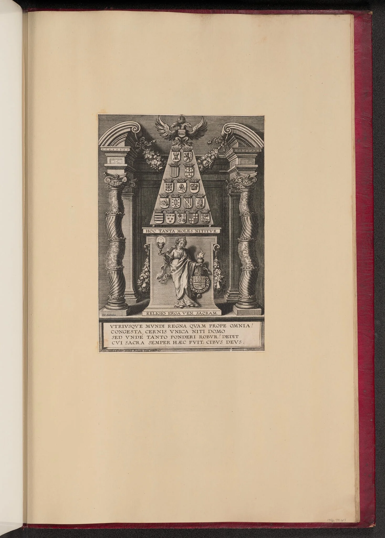 Hoc Tanta Moles Nititvr..., by Cornelis Galle I, ink, 1613