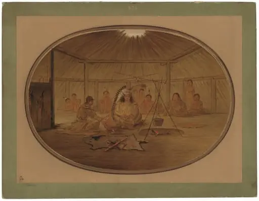 Catlin Feasted by the Mandan Chief
