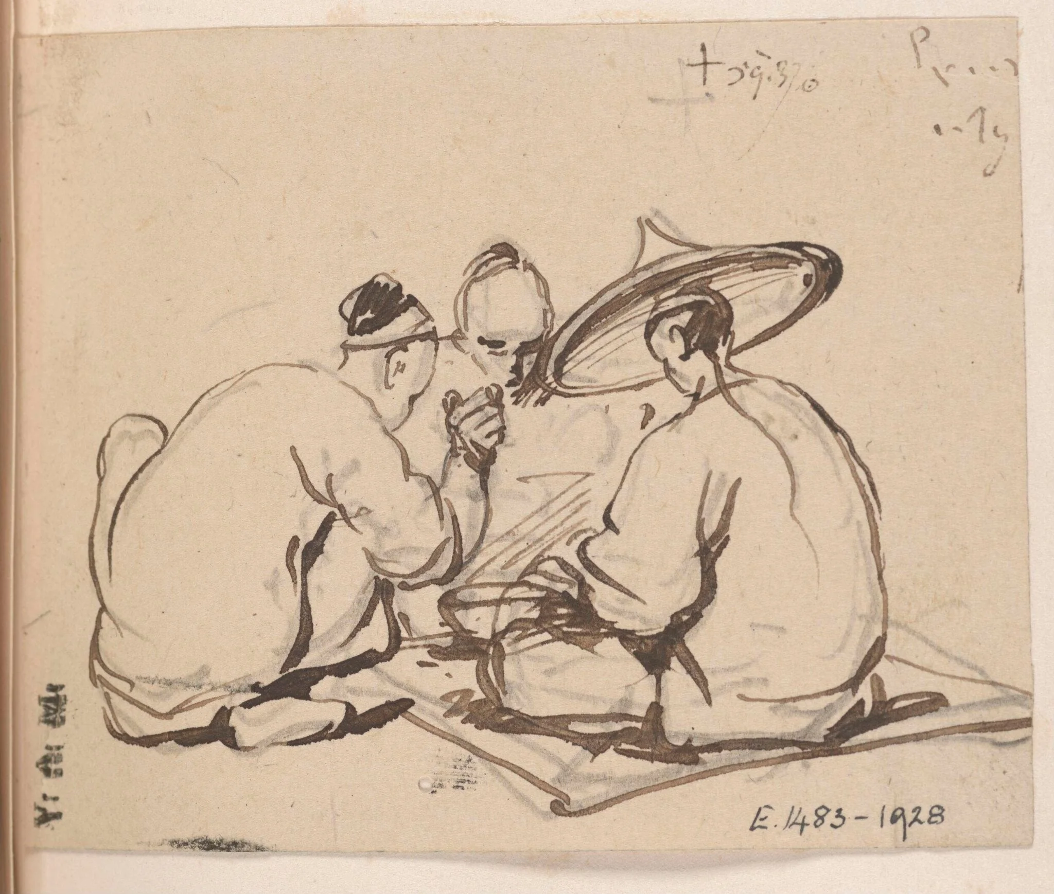 Three seated Chinese men