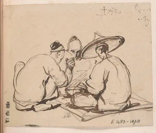 Three seated Chinese men