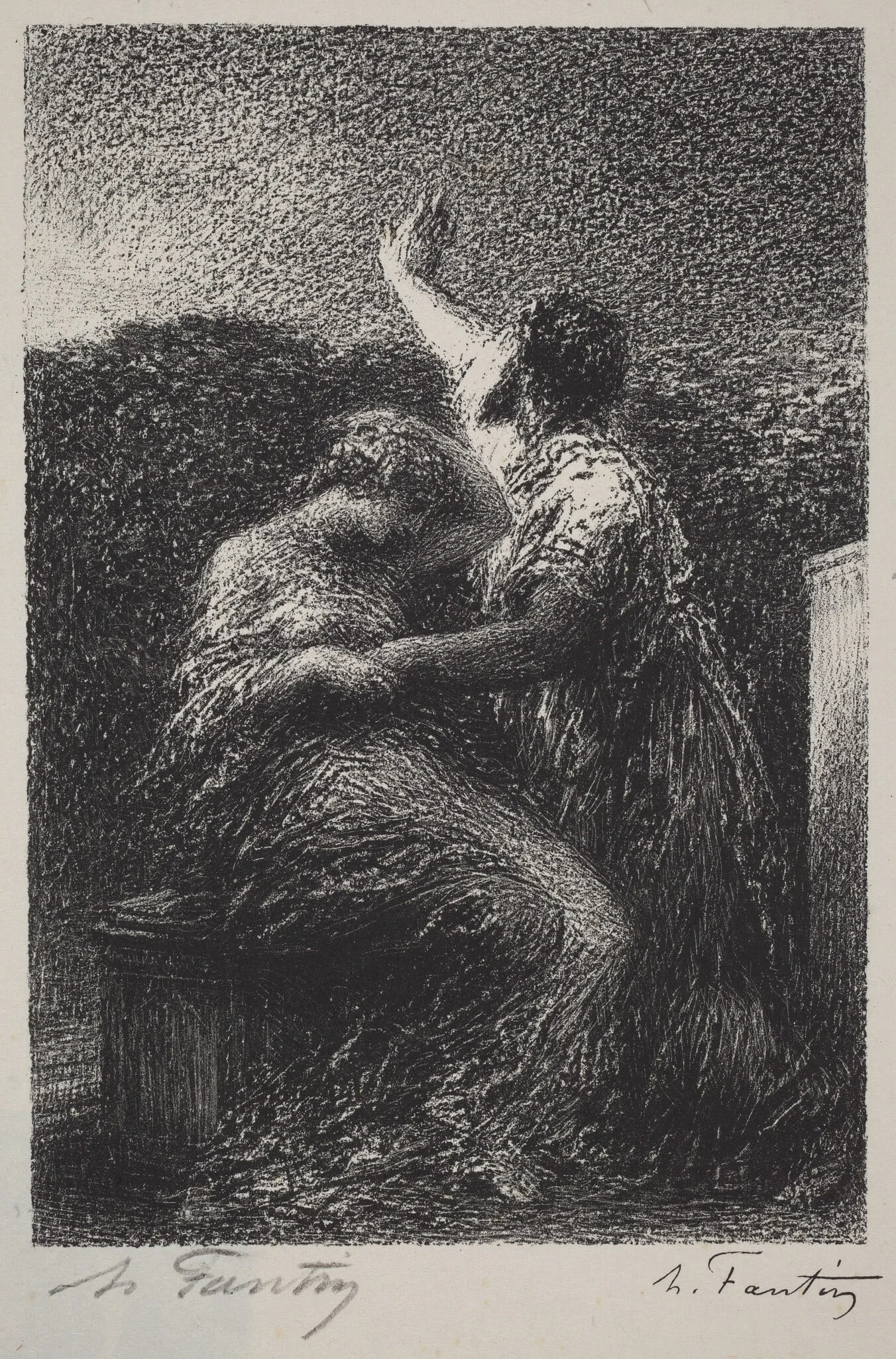 Le Mage Balthazar et Fatime, by Henri Fantin-Latour, ink, 1870