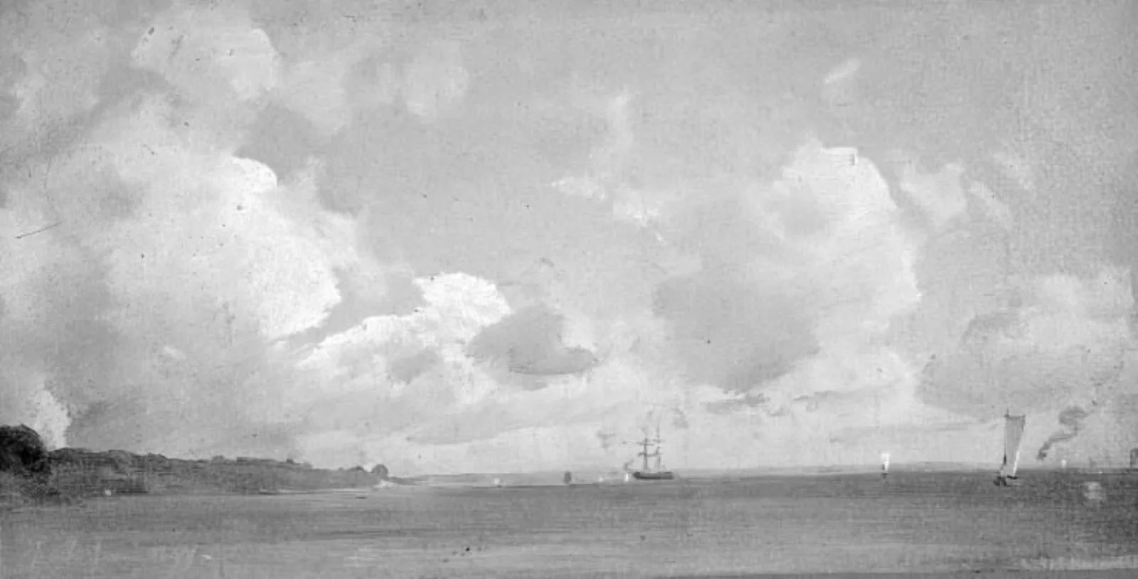 The Sound with ships, Near Espergærde, by Unknown, 1847