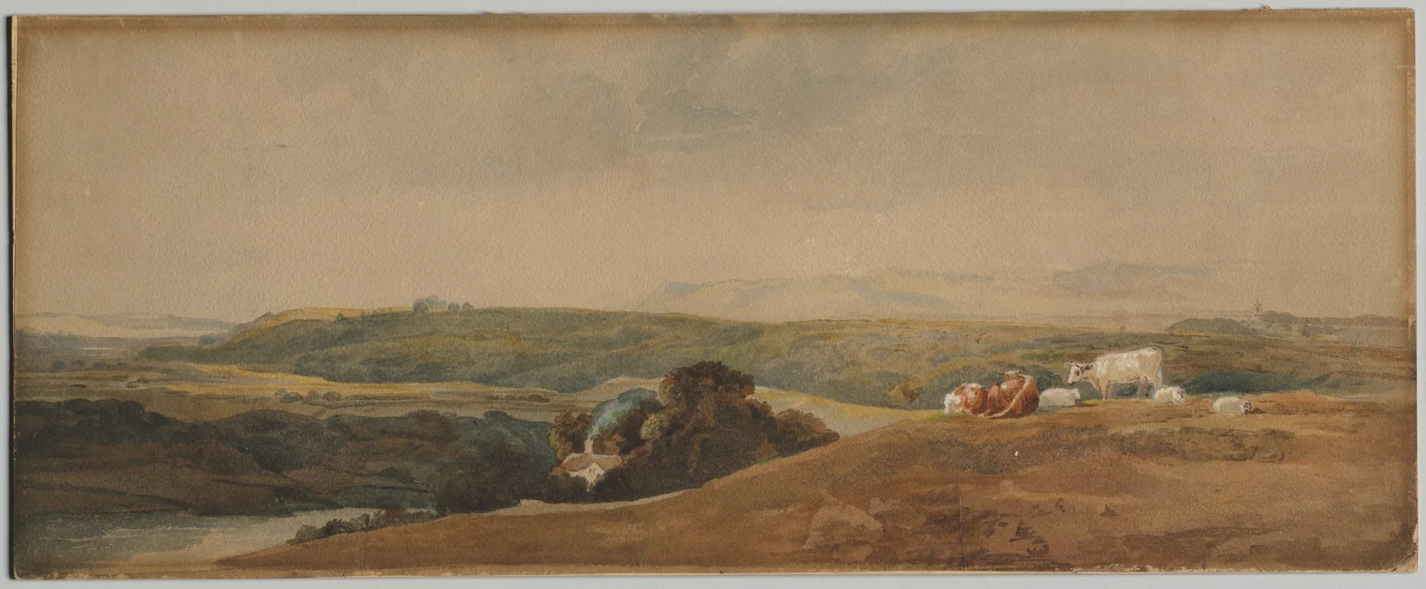 Mountains and Cattle, by Peter De Wint, 1828